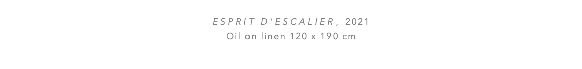  ESPRIT D'ESCALIER, 2021 Oil on linen 120 x 190 cm 